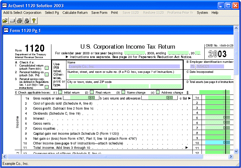 AcQuest 1120 Solution 2001 Screenshot